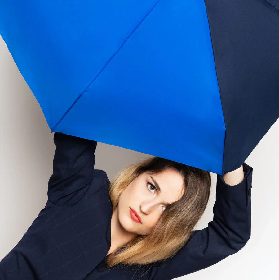 ANATOLE -Bicolour micro-umbrella VICTOIRE  royal blue & navy blue - Image 3