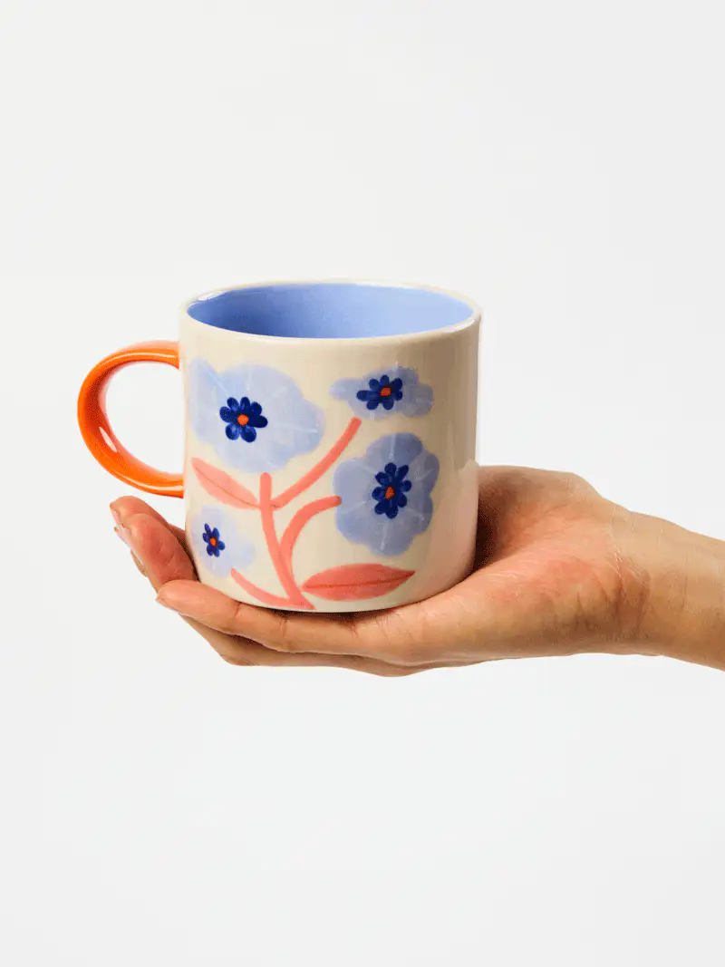 BLOOMIE BLUE FLOWER MUG - Image 3