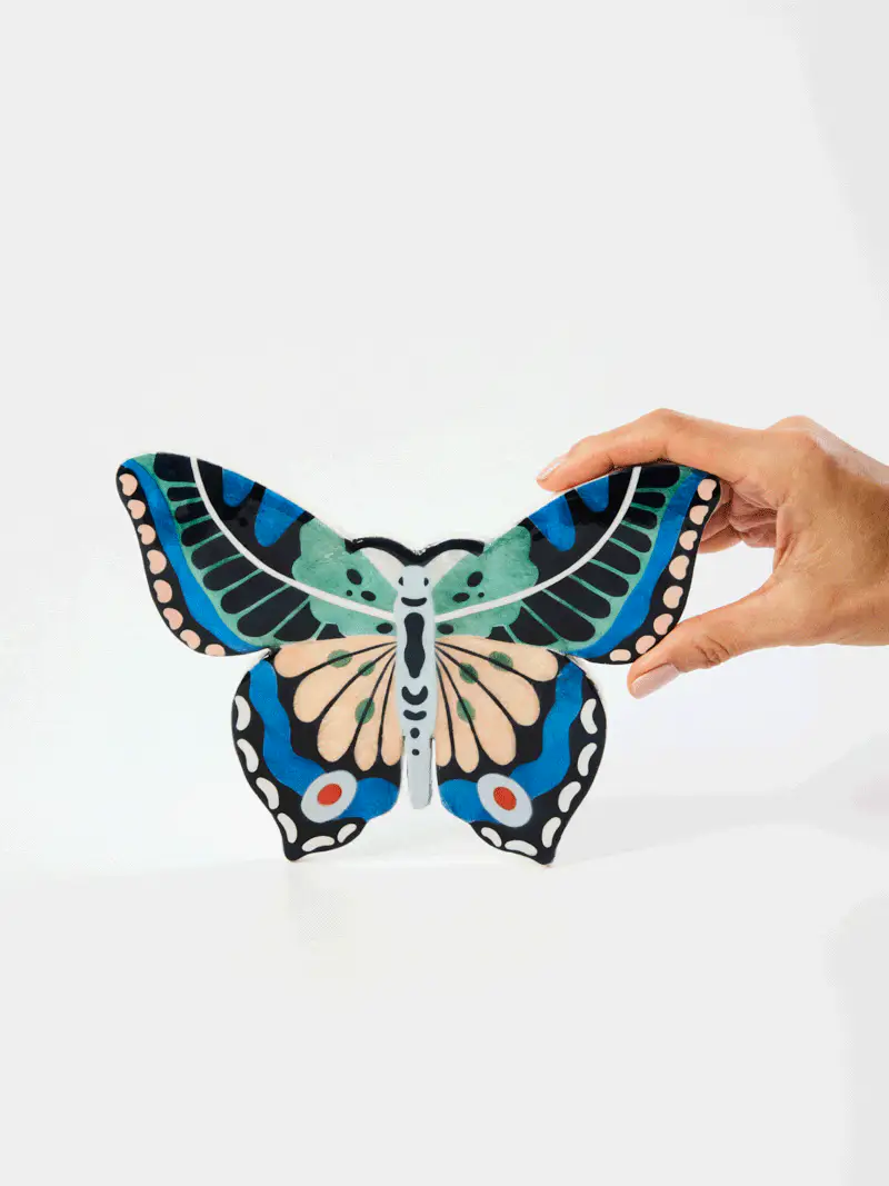 CANOPY BUTTERFLY BLUE GREEN WALL ART - Image 3