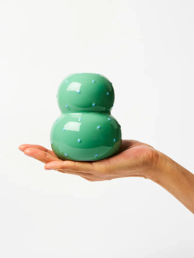 FONDA GREEN BLUE DOTTY VASE