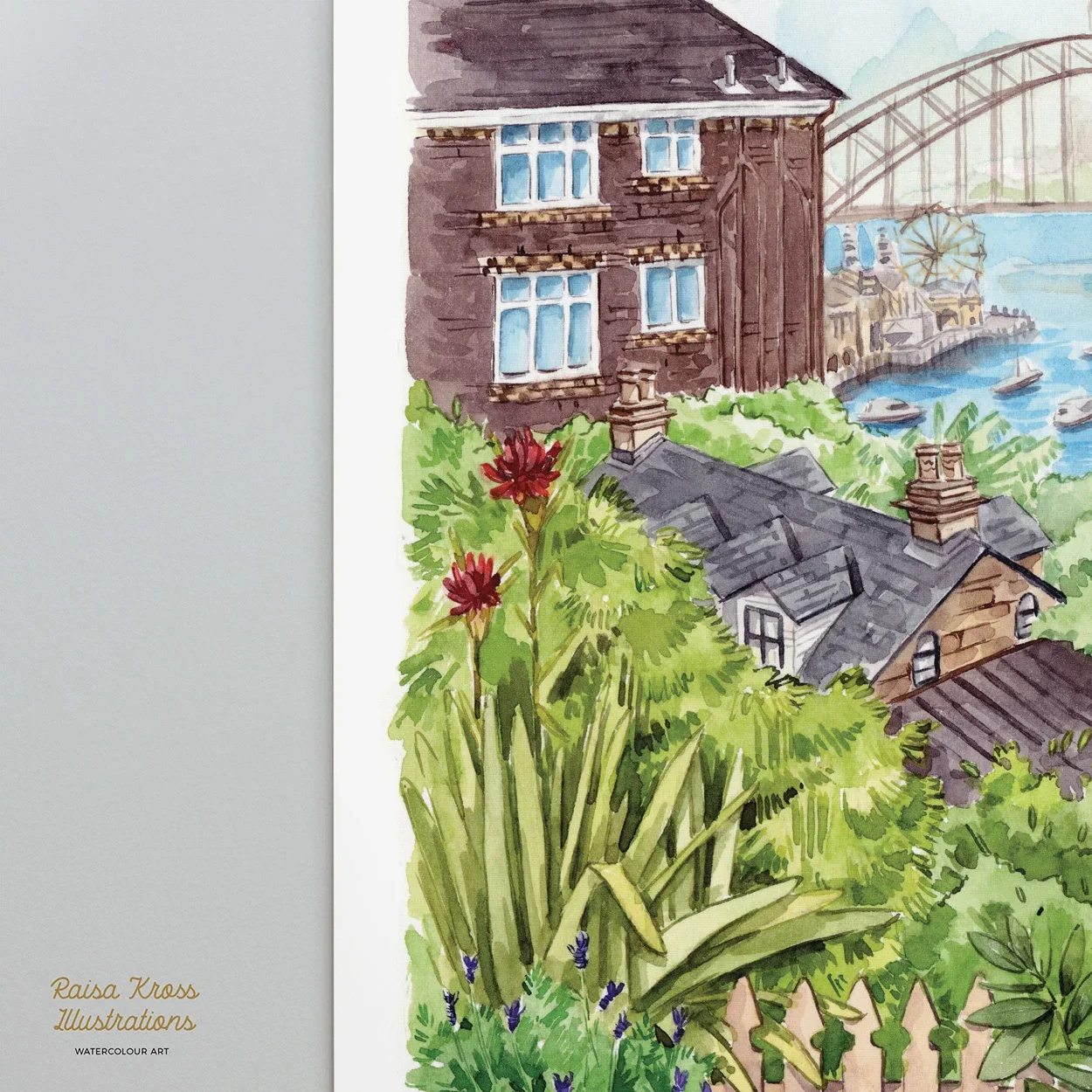 Lavender Bay View- A4 Fine Art Print - Secret Garden by Raisa Kross - Image 2