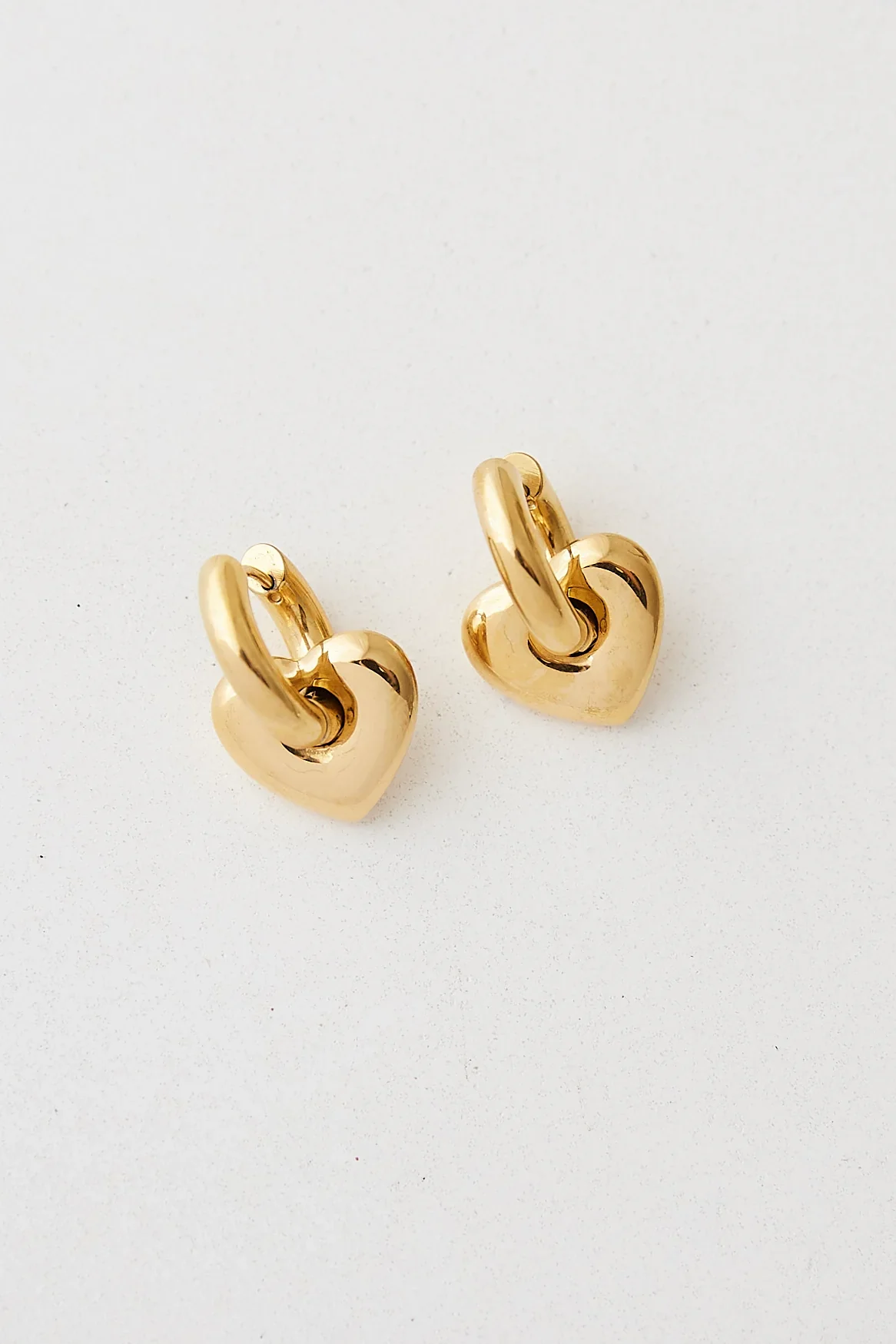 Lisa Puffy Heart Earrings (Gold) - Image 4