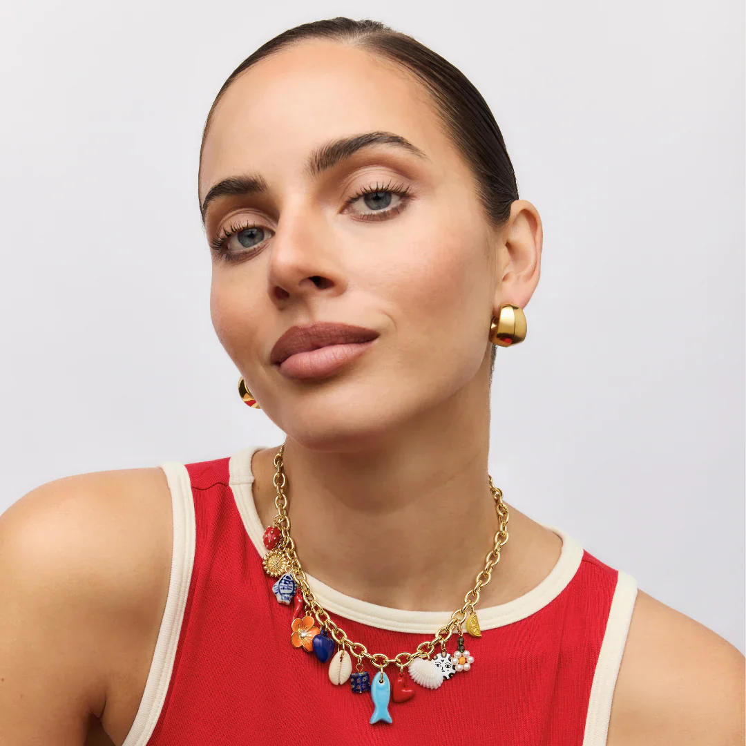 Piper Chunky Hoop Earrings (Gold) - Image 3