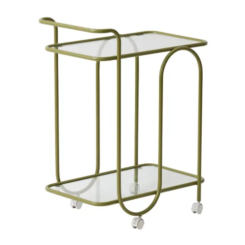 Olive Metal Bar Cart - PICK UP ONLY